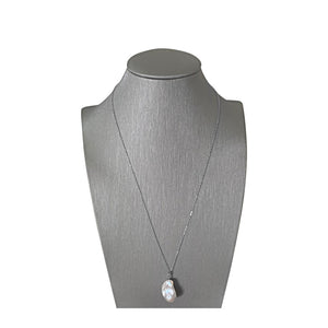 If Pearls Could Float 14K White Gold Baroque Pearl Pendant Necklace